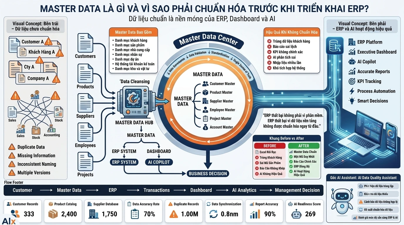 Master Data là gì và vì sao phải chuẩn hóa trước khi triển k